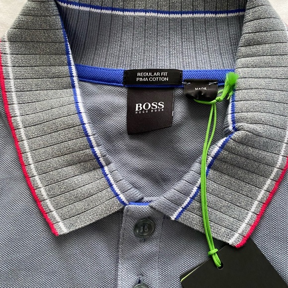 Huggo Boss pima cotton polo shirt/ large/ regular fit/ Authentic/ boss logo - Picture 1 of 9